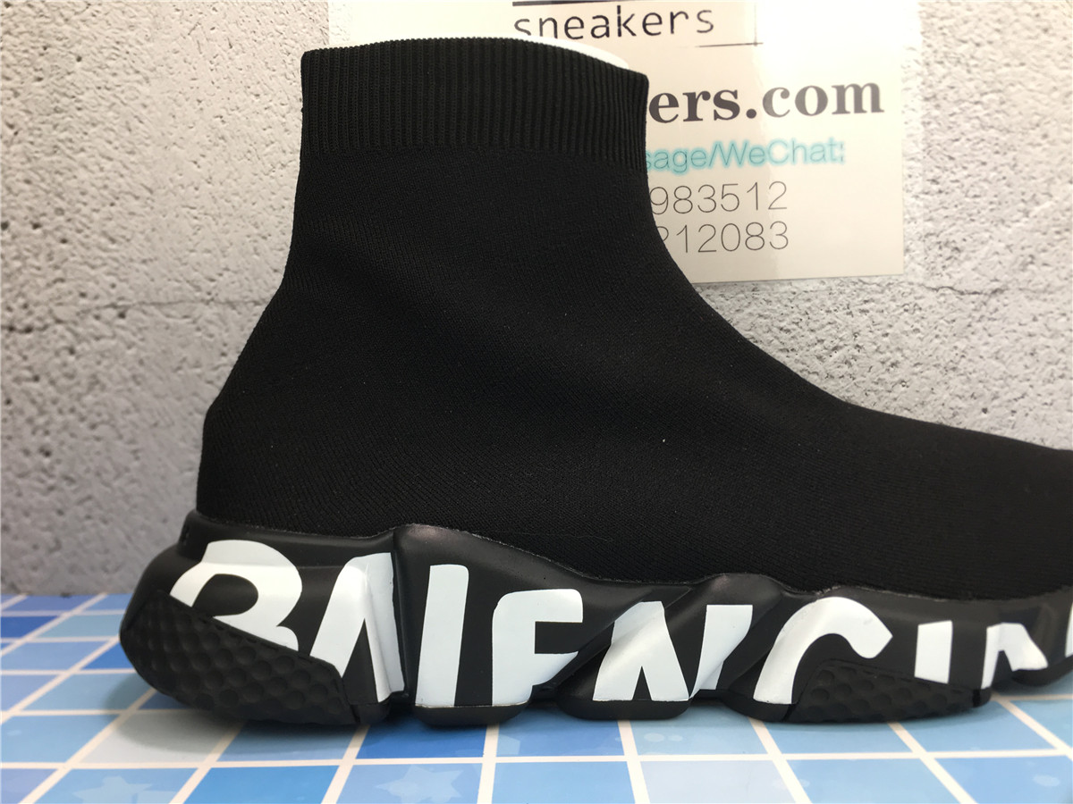 Balenciaga Speed Trainer Black Graffiti Sole